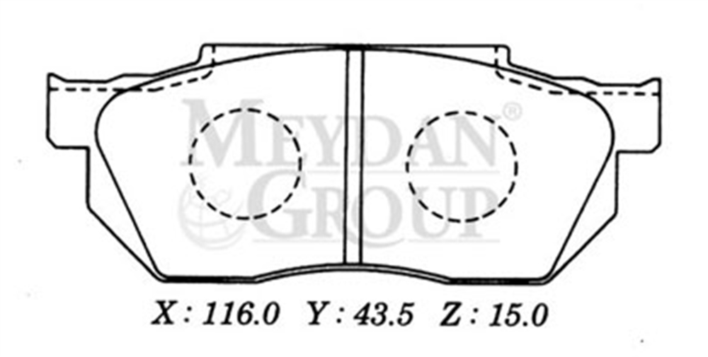 YEDEK PARÇAHonda Cıvıc- Sd/Hb- 92/95 Ön Fren Balatası Tırnaksız Tip (Disk) (116X43,5X15) 45022-Sh3-G01MEYDAN402-6350B