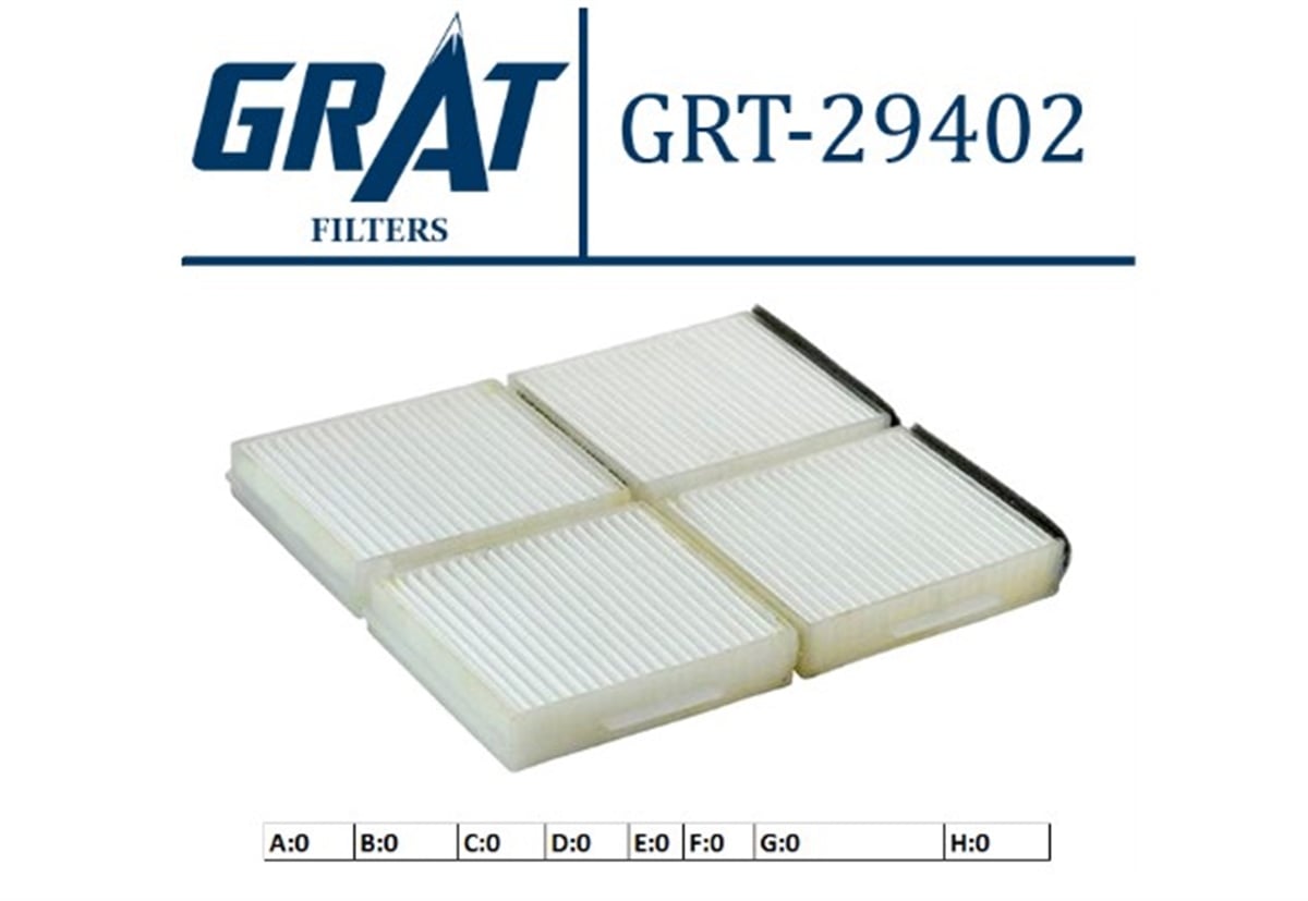 YEDEK PARÇAKABIN FILTRESI - CIFTLI-MAZDA 323 FAMILYA 98>02 / 626 97>02 GE6T-61-J6X-9B -GRT-29402GRATGRT-29402