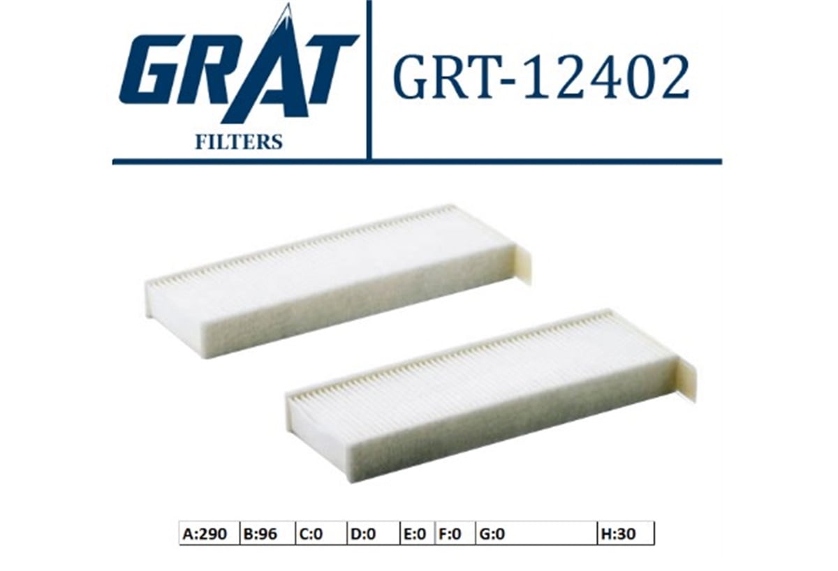 YEDEK PARÇAKABIN FILTRESI -  CITROEN  BERLINGO II 08- / C4 PICASSO 06-12 / C4 PICASSO 12- / DS5 / JUMPY III 16- // PEUGEOT 3008 09-15 / 3008 16- / 5008 12- / PARTNER TEPEE  6447XF -GRT-12402GRATGRT-12402