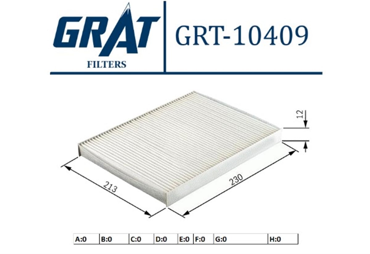 YEDEK PARÇAKABIN FILTRESI  FIAT  PALIO / SIENA   -GRT-10409GRATGRT-10409