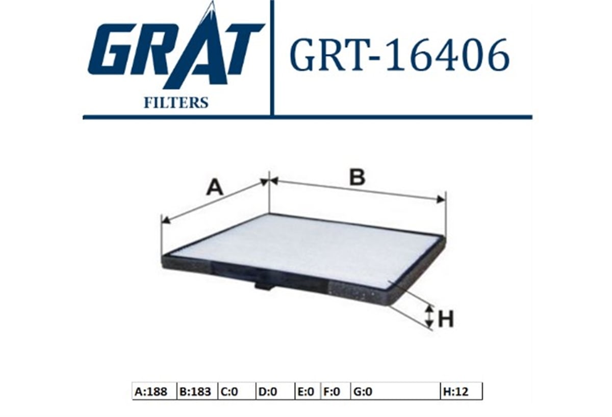 YEDEK PARÇAKABIN FILTRESI - HYUNDAI I10 08>11/KIA PICANTO 04>10  9713307010 -GRT-16406GRATGRT-16406