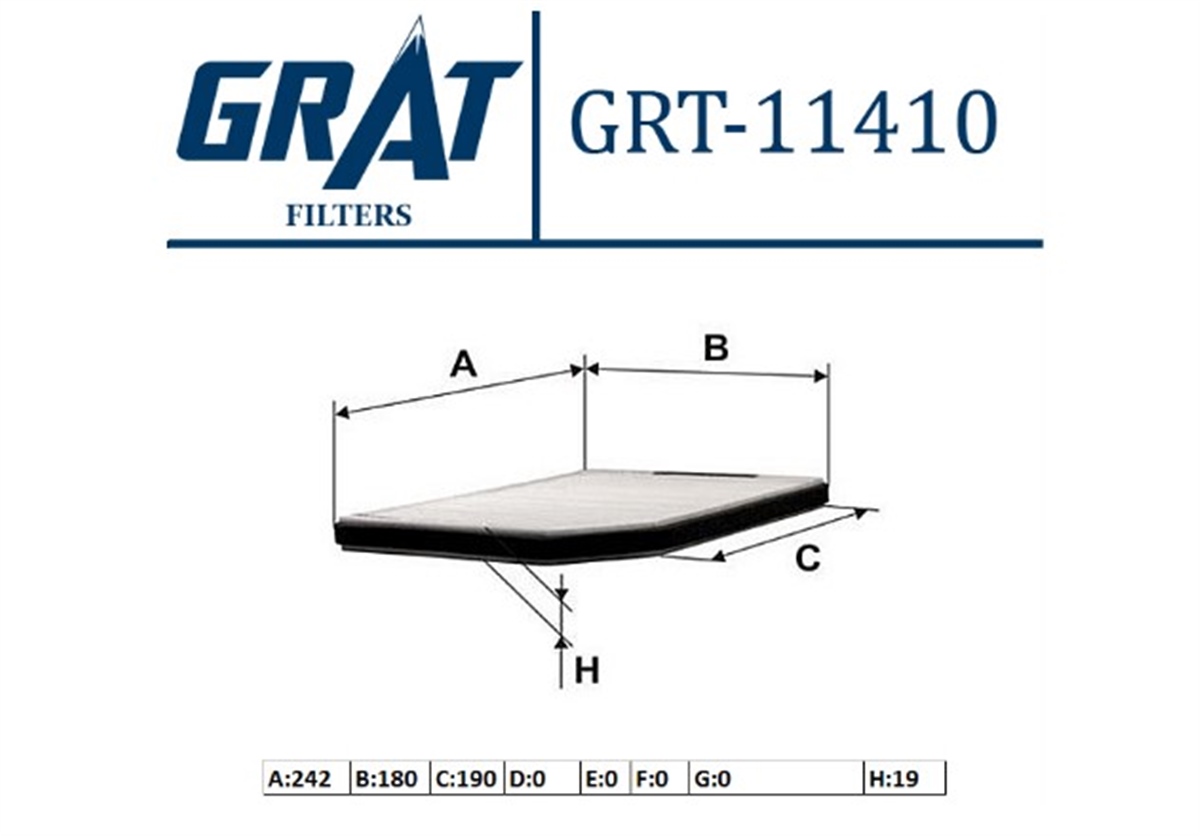 YEDEK PARÇAKABIN FILTRESI  RENAULT LAGUNA -02 7700834816 -GRT-11410GRATGRT-11410