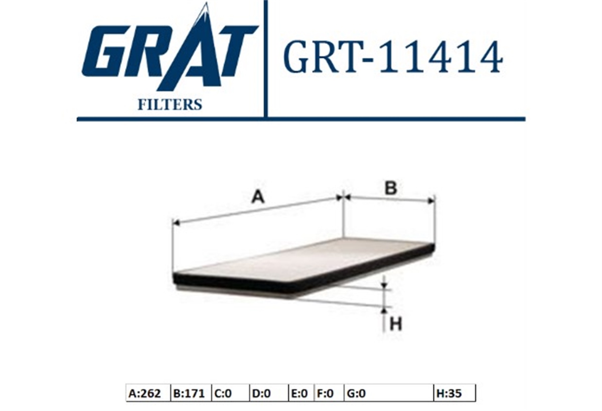 YEDEK PARÇAKABIN FILTRESI RENAULT MEGANE III 272778970R -GRT-11414GRATGRT-11414
