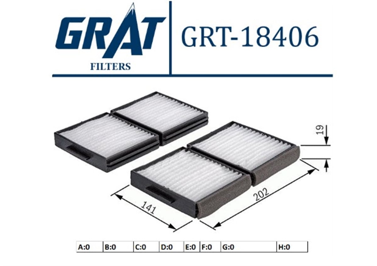YEDEK PARÇAKABIN FILTRESI - SUBARU LEGACY III 98>03  G3210-AE000 -GRT-18406GRATGRT-18406
