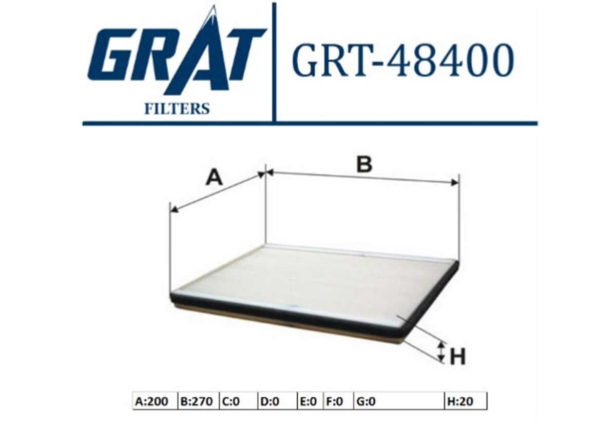 YEDEK PARÇAKABIN FILTRESI - SUZUKI GRAND-VITARA 06>11   9586164J00 -GRT-48400GRATGRT-48400