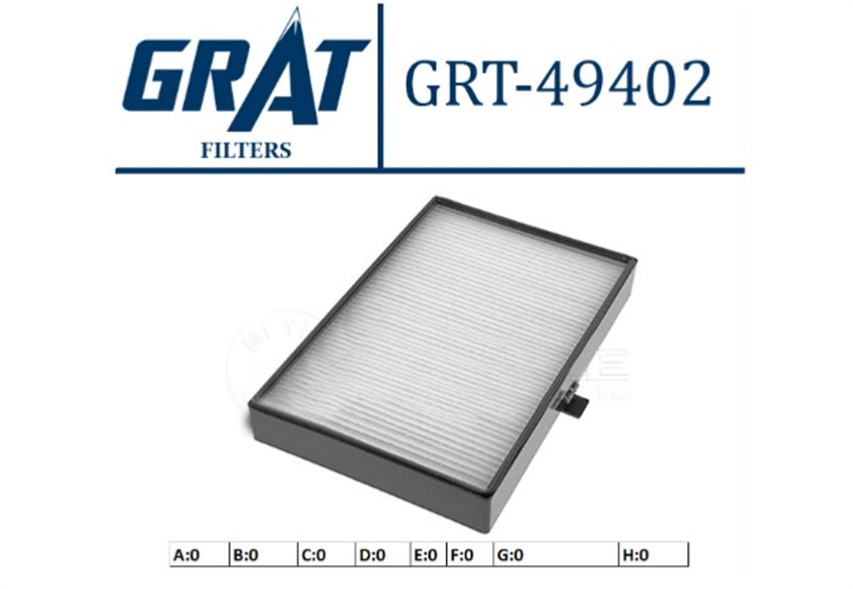 YEDEK PARÇAKABIN FILTRESI  VOLVO  C70 97-05 / S70 97-00/ V70 97-00   -GRT-49402GRATGRT-49402