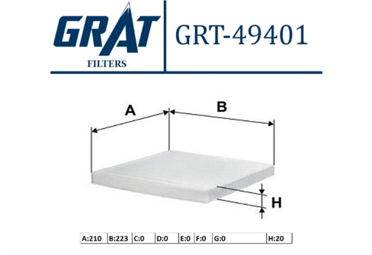 YEDEK PARÇAKABIN FILTRESI  VOLVO S40-V40  30612666 -GRT-49401GRATGRT-49401