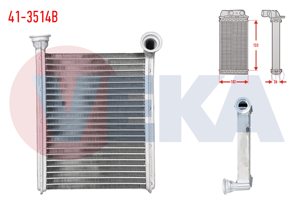 YEDEK PARÇAKALORİFER RADYATÖRÜ BRAZİNG 5.5mm fin CLİO IV 1.5 DCI 2012>VEKA41-3514B