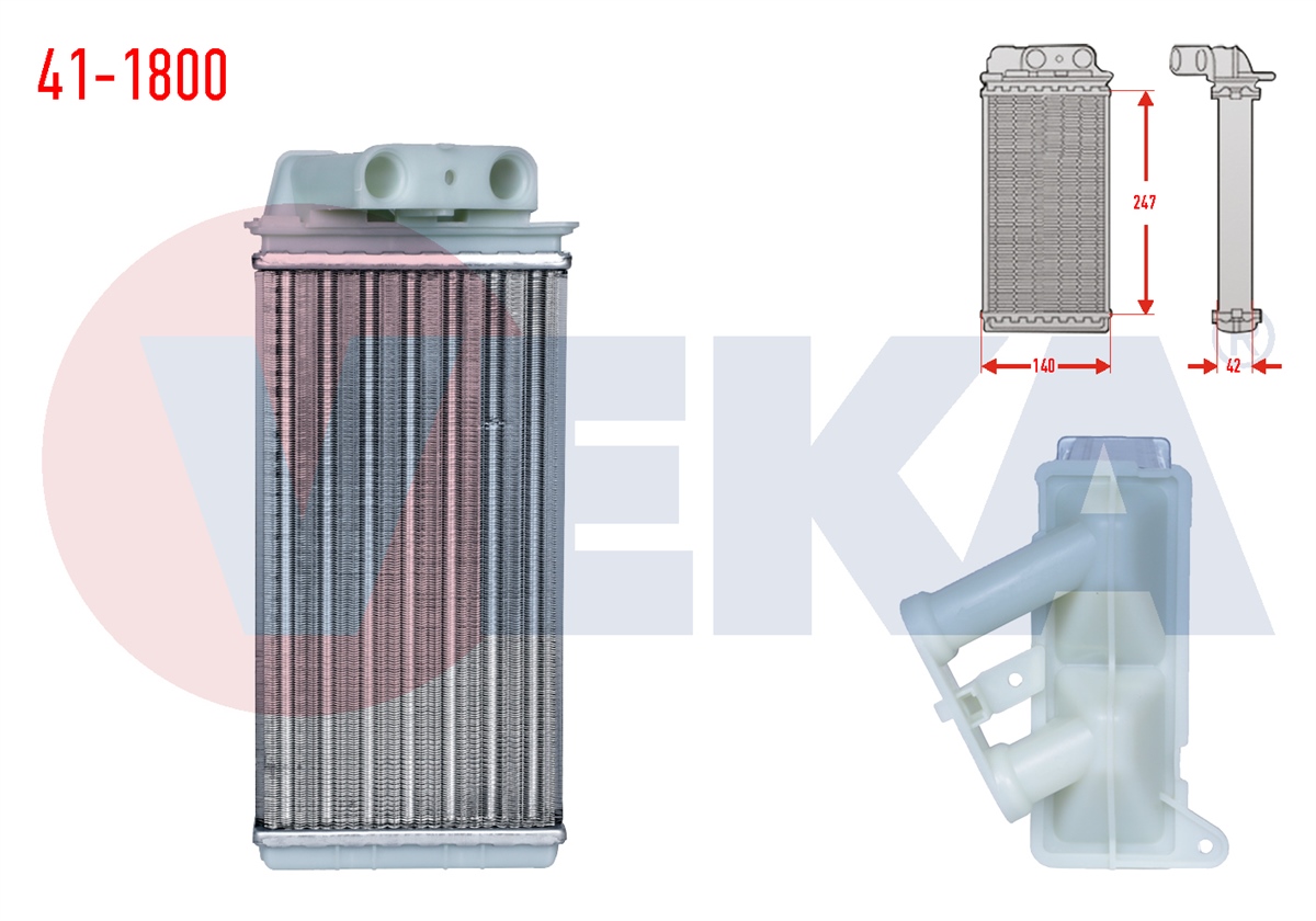 YEDEK PARÇAKALORİFER RADYATÖRÜ MEKANIK ALBEA 1.3 MJT 2003-2007VEKA41-1800