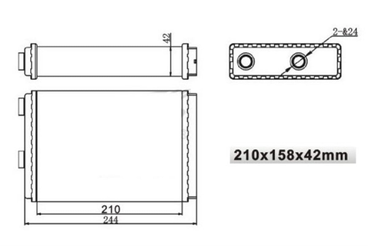 YEDEK PARÇAKALORIFER RADYATORU MEKANİK ( FIAT : DOBLO 1.9D 1.9JTD 1.3JTD 99-- ) 210×158×42MGAMGA-81101