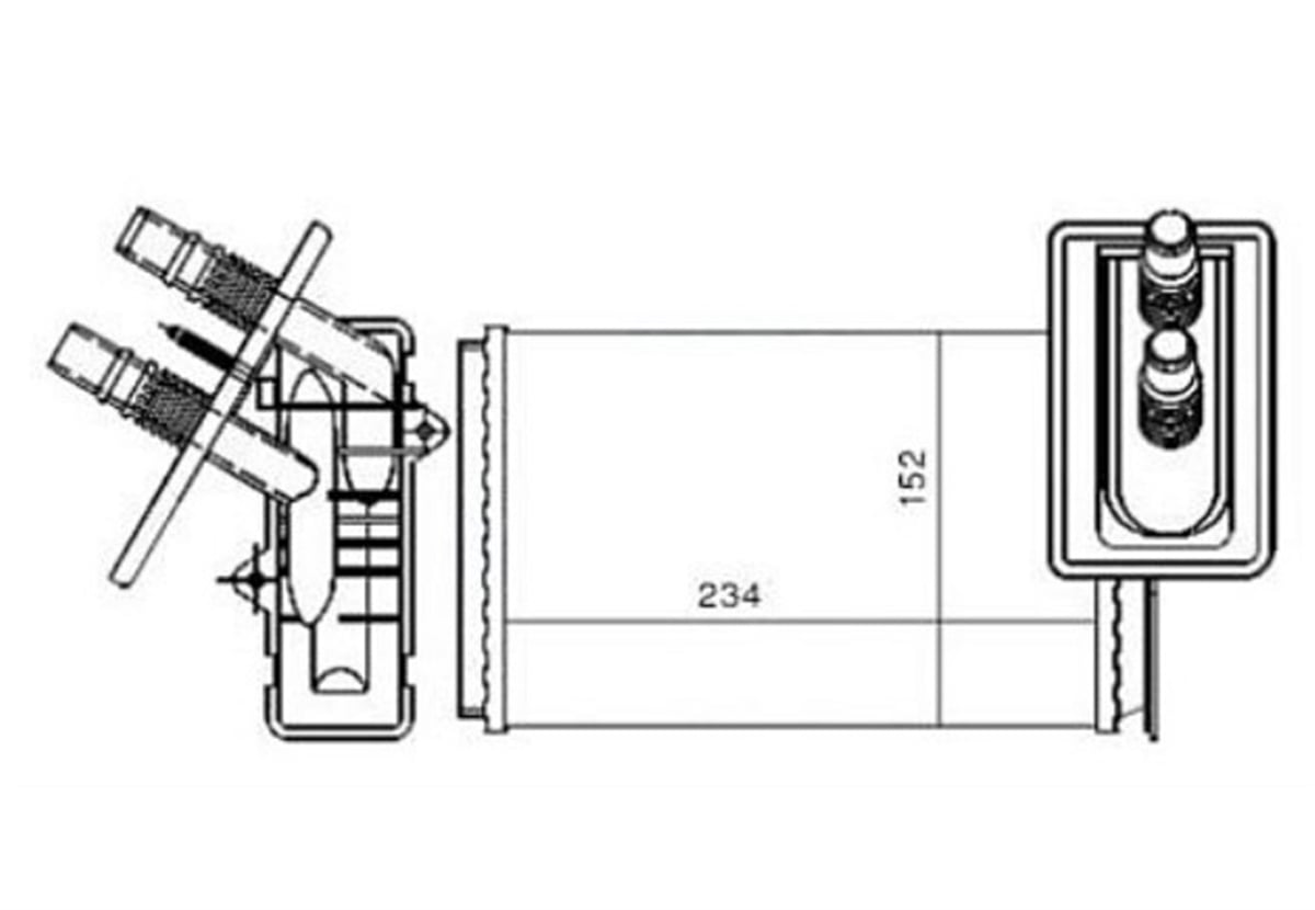 YEDEK PARÇAKALORIFER RADYATORU MEKANİK  RENAULT  KANGOO 98--09  234×152×42 7701205538 -MGA-81106MGAMGA-81106