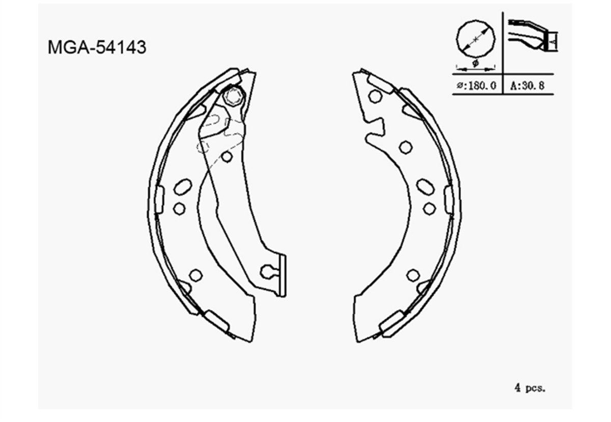 YEDEK PARÇAKAMPANA BALATA  HYUNDAI ATOS 00 - 10 5830502A00 -MGA-54143MGAMGA-54143