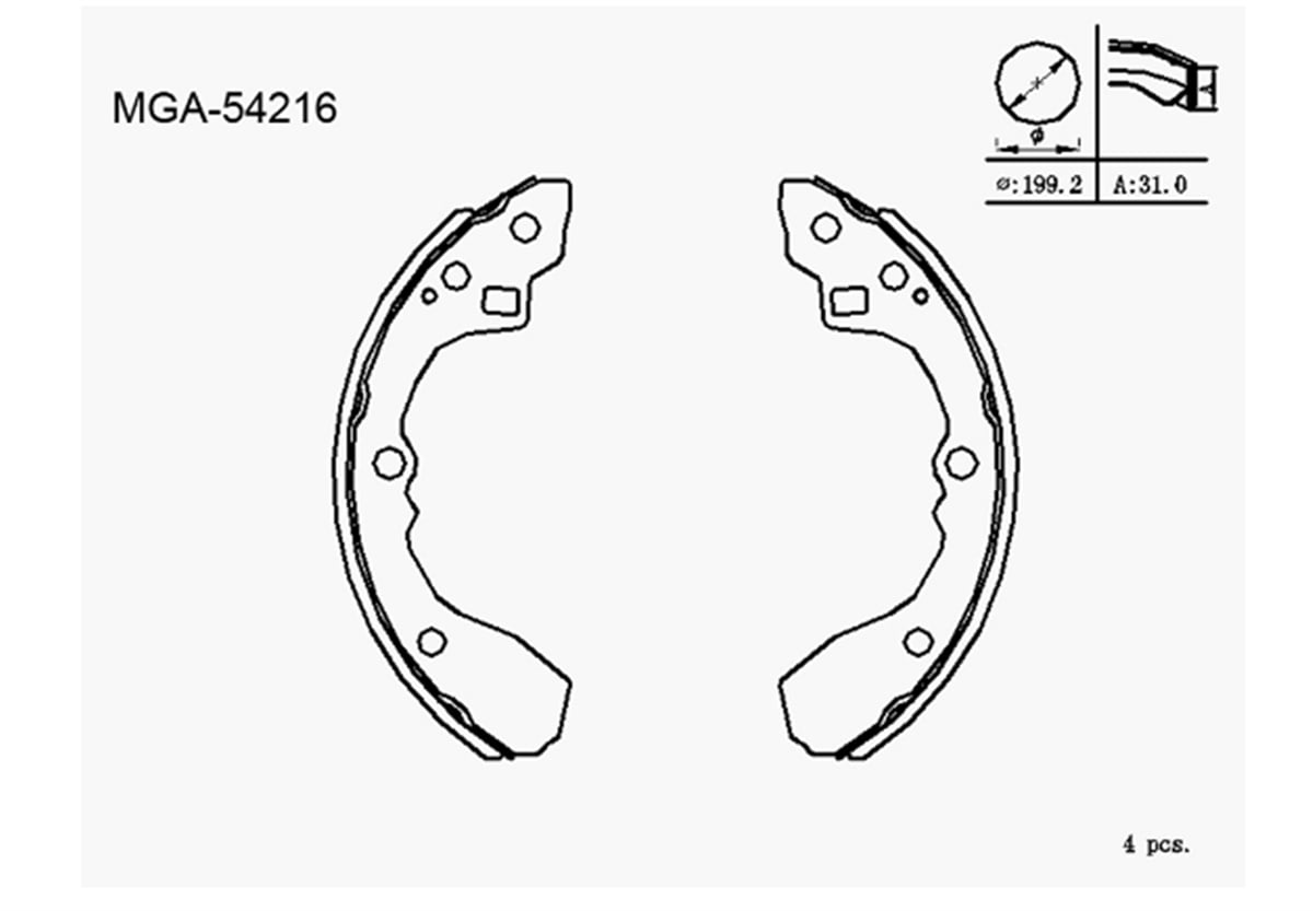 YEDEK PARÇAKAMPANA BALATA  KIA RIO 02 - 05 KALIN TIP 58315FDA01 -MGA-54216MGAMGA-54216