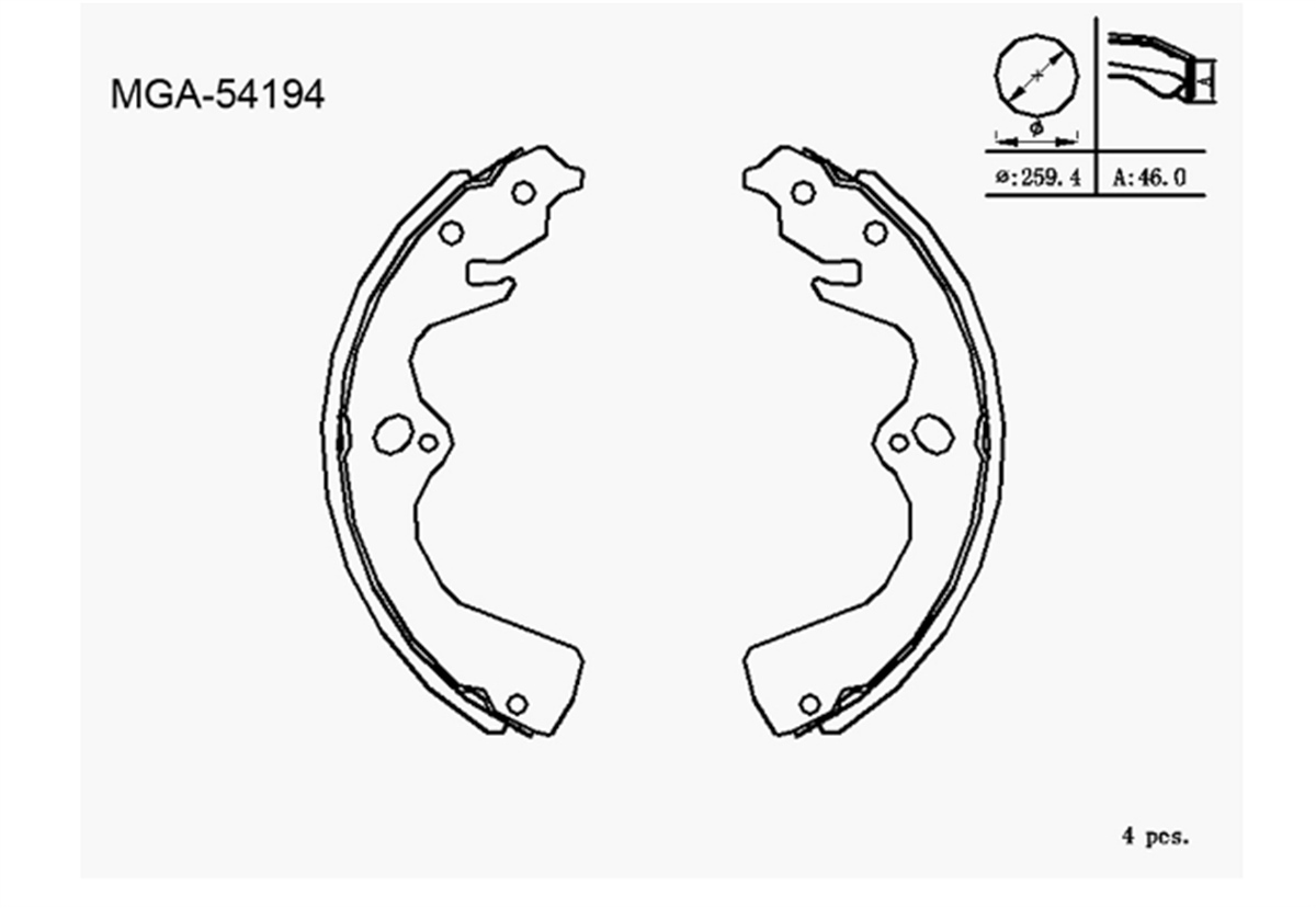 YEDEK PARÇAKAMPANA BALATA  KIA SPORTAGE 98 - 03 OK452638Z -MGA-54194MGAMGA-54194