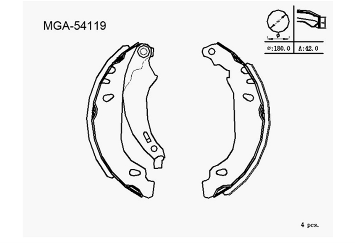 YEDEK PARÇAKAMPANA BALATA LEVYELI   RENAULT CLIO II SYMBOL KANGOO 98 - 08 / DACIA LOGAN SANDERO 04 - 12 7701205758 -MGA-54119MGAMGA-54119