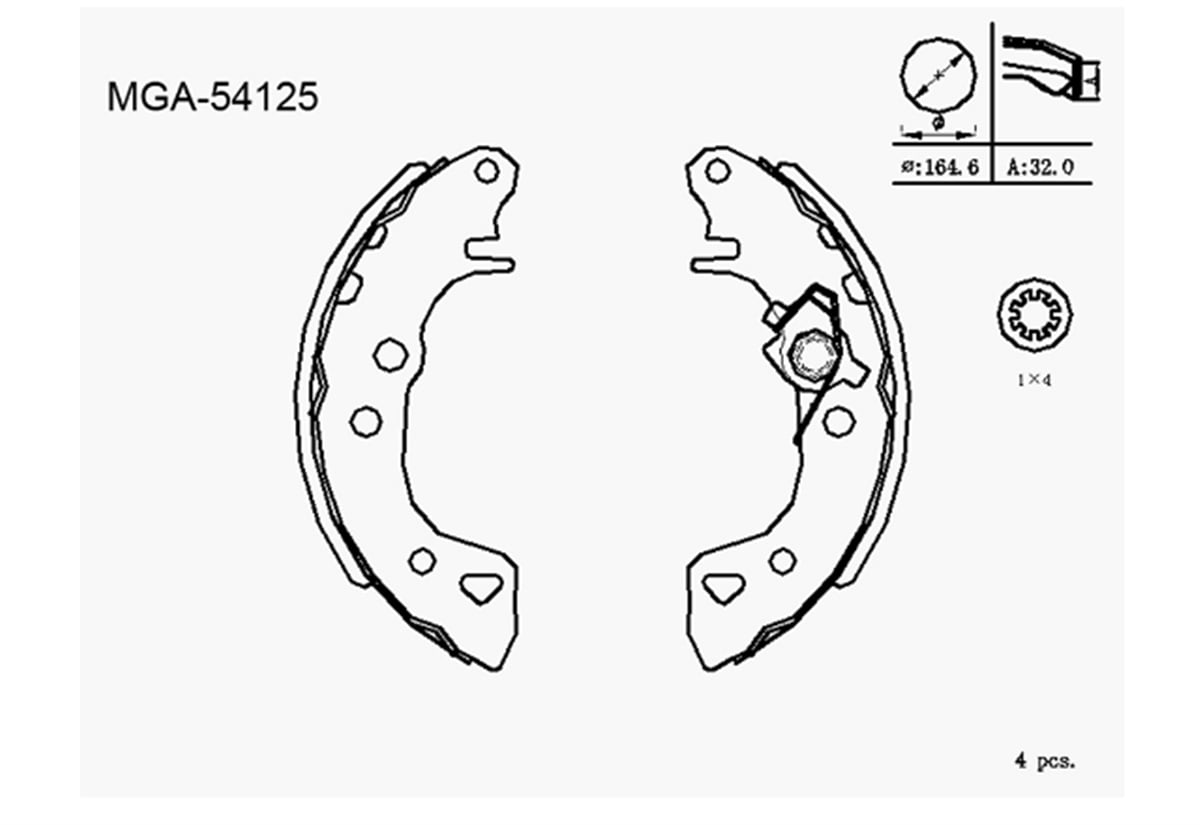 YEDEK PARÇAKAMPANA BALATA  PEUGEOT 106 205 91 - 01 / CITROEN AX SAXO 86 - 97 4241J9 -MGA-54125MGAMGA-54125