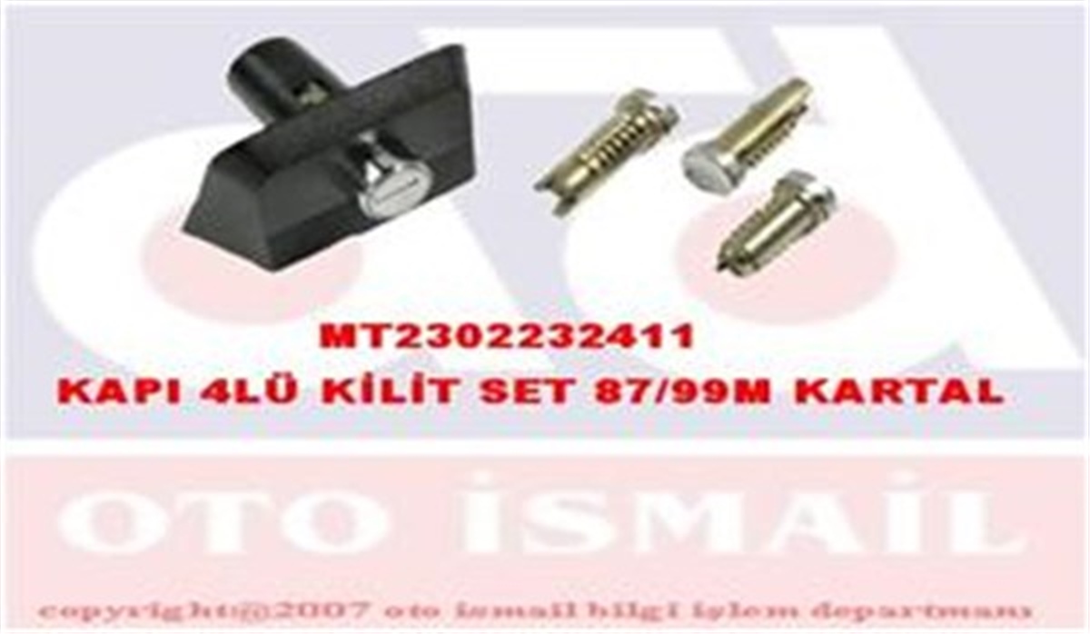 YEDEK PARÇAKAPI 4LÜ KİLİT SET 87-99M KARTAL MITA 02232411MITAMITA 02232411