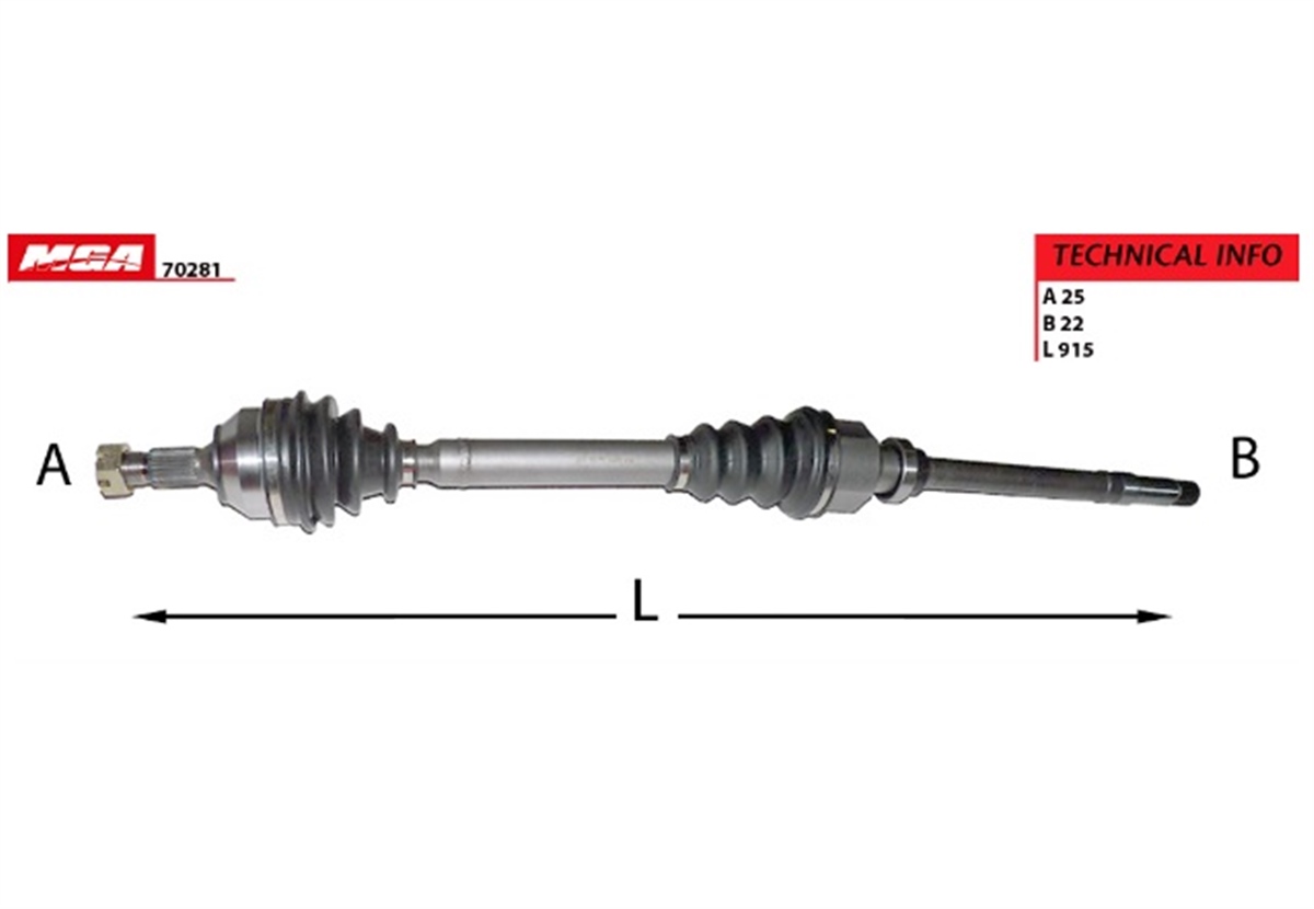YEDEK PARÇAKOMPLE AKS SAG PEUGEOT 307 1.4 1.6 16V MANUEL 00-07  CITROEN C4 1.4 - 1.6 16V 3273ah -MGA-70281MGAMGA-70281