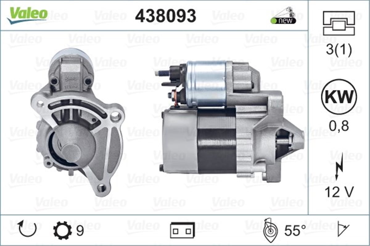 YEDEK PARÇAMARŞ MOTORU PSA VALEO 438093VALEOVALEO 438093
