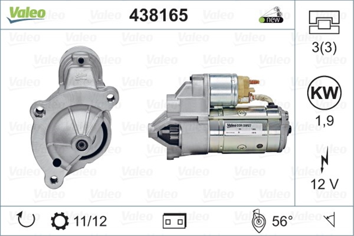 YEDEK PARÇAMARŞ MOTORU PSA VALEO 438165VALEOVALEO 438165