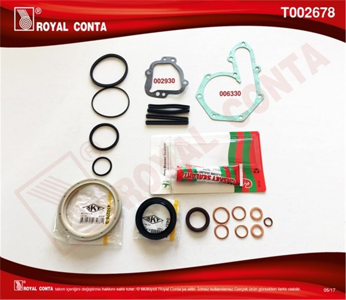 YEDEK PARÇAMOTOR ALT TAKIM CONTA SKT KEÇELİ R11 FLASH-R21 MNGR F2N 1.7 ROYAL T002678ROYALROYAL T002678