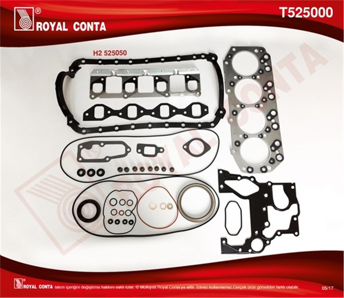 YEDEK PARÇAMOTOR TAKIM CONTA KEÇELİ SUBAP LASTİKLİ J9 PREMIER ROYAL T525000ROYALROYAL T525000