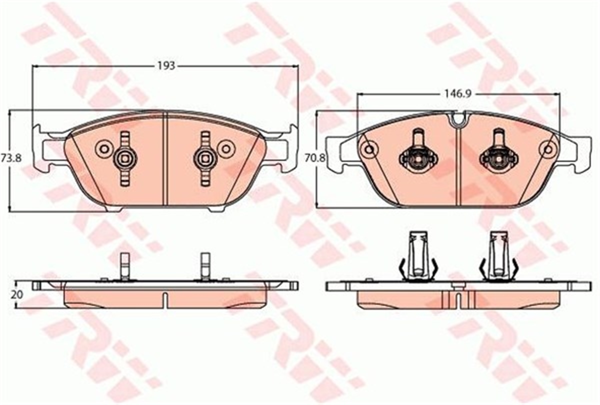 YEDEK PARÇAÖN BALATA A6 14 A7 15 TRW GDB2113TRWTRW GDB2113