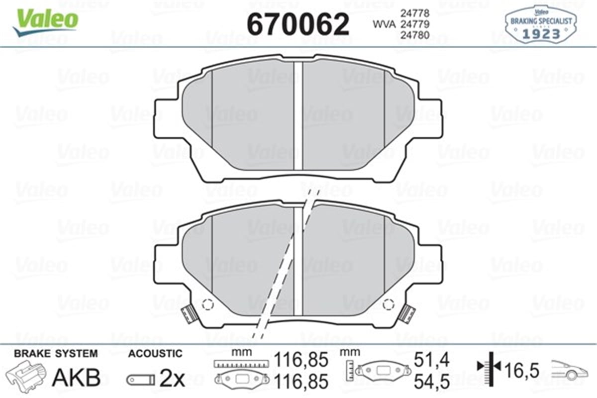 YEDEK PARÇAÖN BALATA ASTON MARTIN 11 VALEO 670062VALEOVALEO 670062