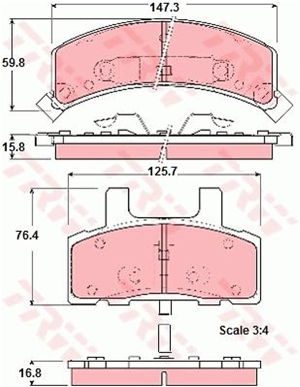 YEDEK PARÇAÖN BALATA ASTRO 89-94 DODGE RAM 500 93-01 TRW GDB1273TRWTRW GDB1273