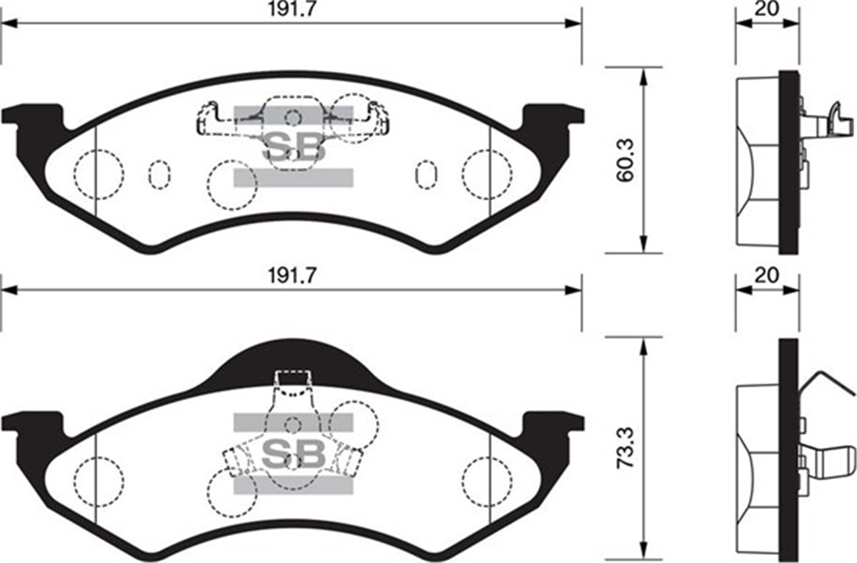YEDEK PARÇAÖN BALATA DİSK DODGE DAKOTA-DURANGO 00-02 SANGSIN SP1310SANGSINSANGSIN SP1310