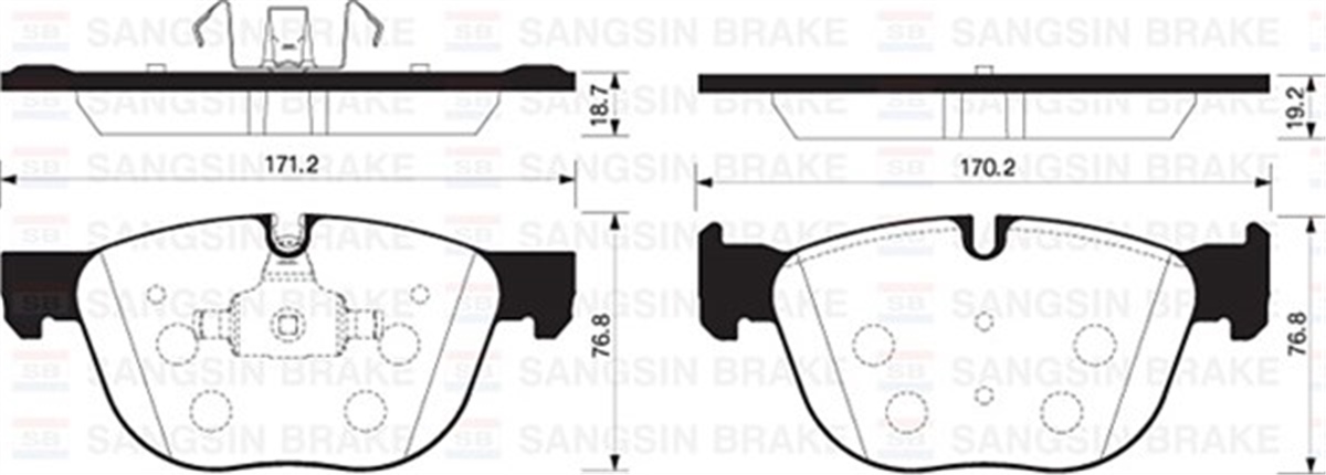 YEDEK PARÇAÖN BALATA E70 X5 3.0D-3.0Sİ-4.8İ 07-13 E71 X6 35İ-30D-35D 08 F15 13 F85 13 F16 14 GDB1726 SANGSIN SP2172SANGSINSANGSIN SP2172