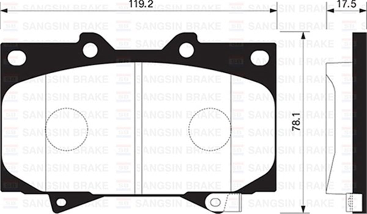YEDEK PARÇAÖN BALATA LAND CRUISER 100 4.7 V8 98-02 4.2 TD 90-98 GDB3197 SANGSIN SP1379SANGSINSANGSIN SP1379