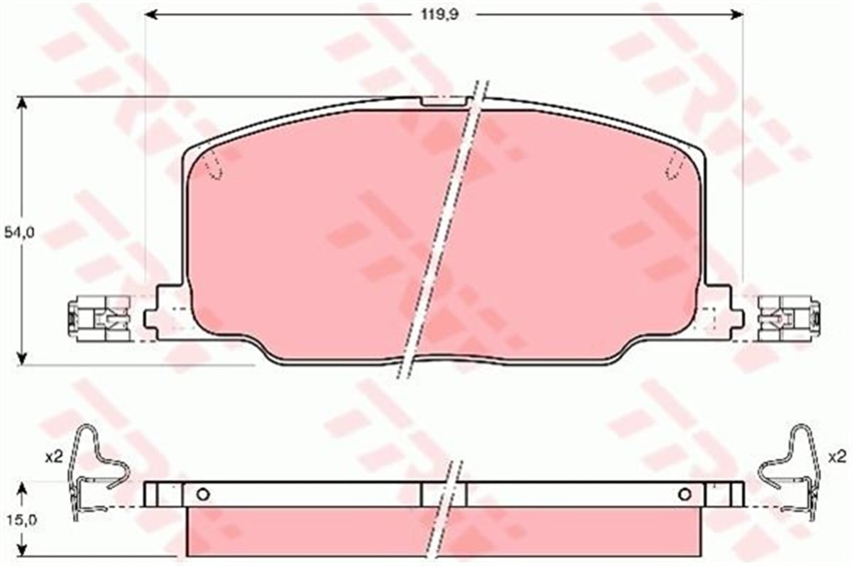 YEDEK PARÇAÖN BALATA LEXUS 89-91 CAMRY 88-91 CARINA II 87-92 CELICA 89-93 TRW GDB798TRWTRW GDB798