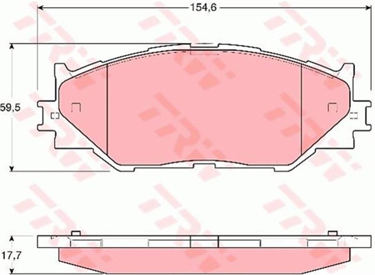 YEDEK PARÇAÖN BALATA LEXUS IS II 2.0D-2.5 05-13 LEXUS IS III 2.5-3.0 13 TRW GDB3410TRWTRW GDB3410