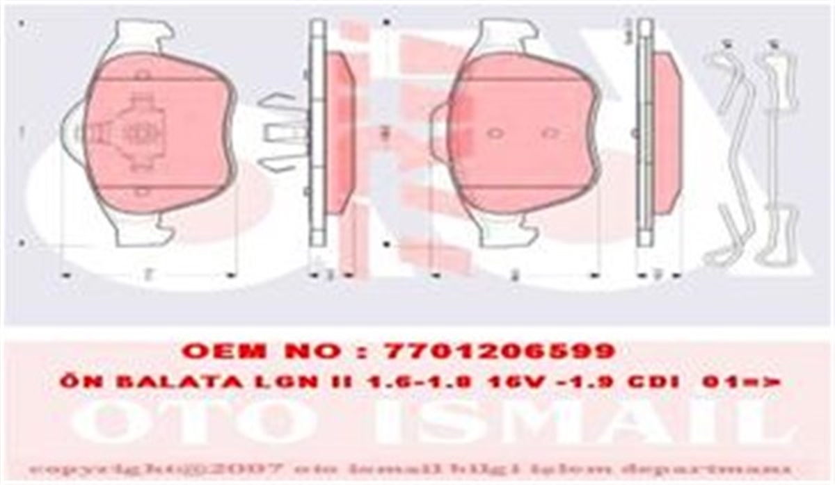 YEDEK PARÇAÖN BALATA LGN II 1.6-18 16V -1.9 CDI 01 ESPACE 11.02 VELSATIŞ 05 TRW GDB1468TRWTRW GDB1468