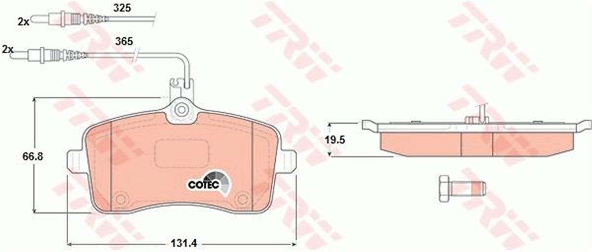 YEDEK PARÇAÖN BALATA P407 SW 1.6 2.0 HDI 2.0 1.8 16V 110 FAP 05-04 TRW GDB1594TRWTRW GDB1594
