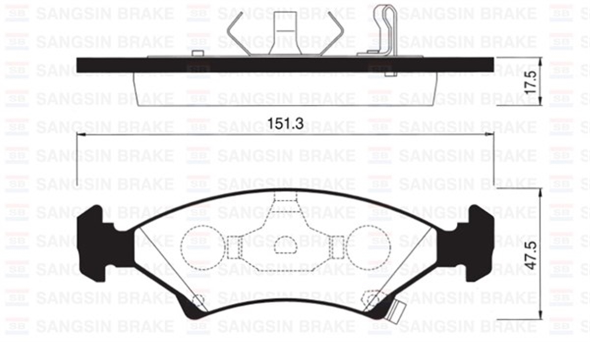 YEDEK PARÇAÖN BALATA SEPHIA 1.5I 16V-1.8I 16V 96-98 GDB3224-GDB3096 SANGSIN SP1063SANGSINSANGSIN SP1063