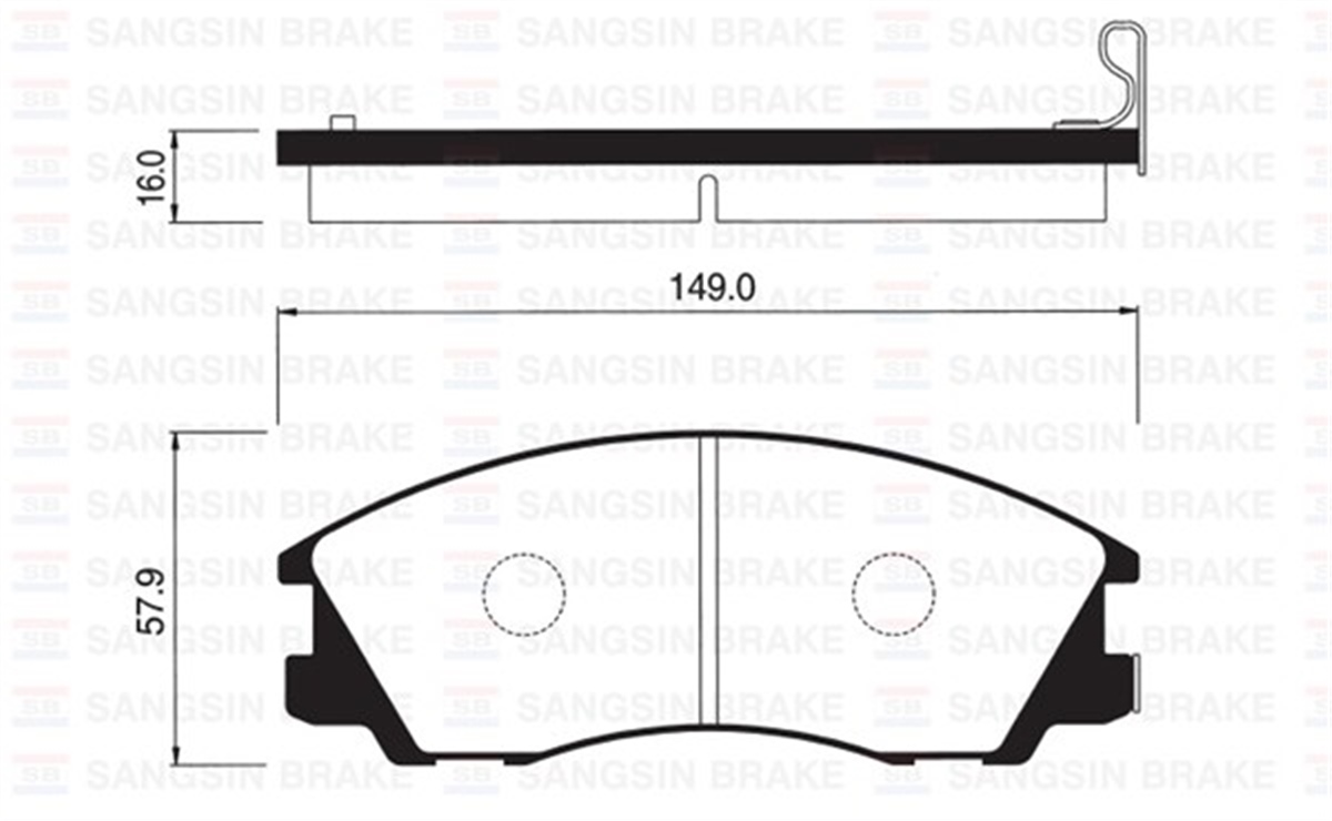 YEDEK PARÇAÖN BALATA TERRACAN 2.5TD-2.9CRDİ 3.5İ 01-06 GDB3299 SANGSIN SP1097SANGSINSANGSIN SP1097
