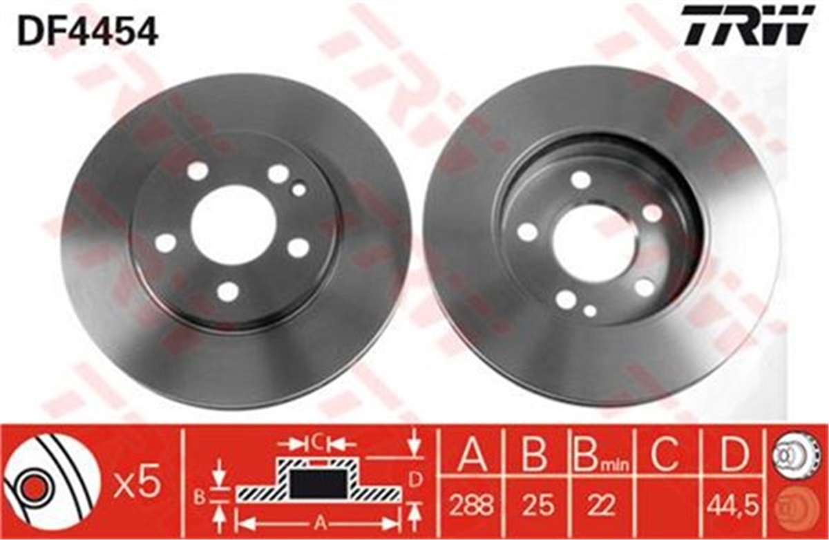 YEDEK PARÇAÖN FREN AYNASI HAVALI A SERİSİ W169 A200 CDI 04 B SERİSİ W245 B180 CDI-B200-B200 CDI-B200 TURB TRW DF4454TRWTRW DF4454