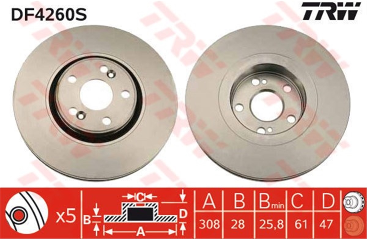 YEDEK PARÇAÖN FREN AYNASI LGN 3.0 V6 24V 17 INC 01 ESPACE 1.9 DCI 03 HAVALI TRW DF4260STRWTRW DF4260S