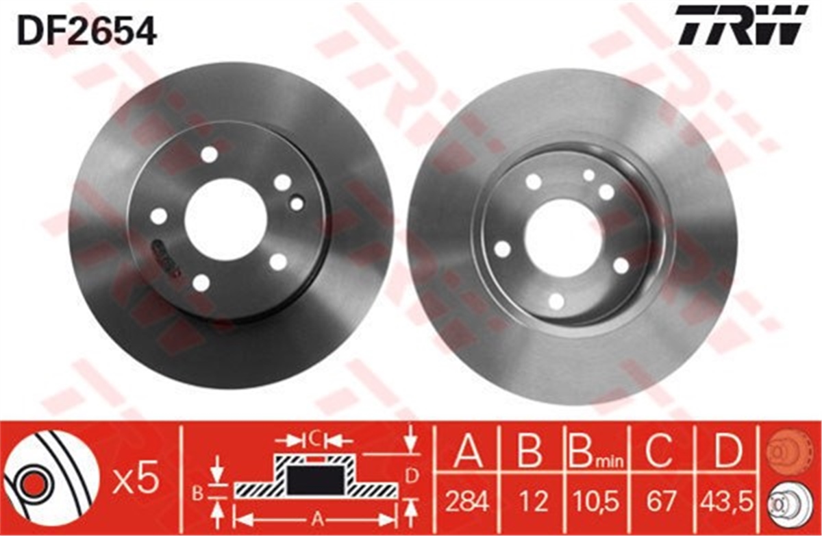 YEDEK PARÇAÖN FREN AYNASI W202 C180-C200D-C220D-C250D 93 TRW DF2654TRWTRW DF2654