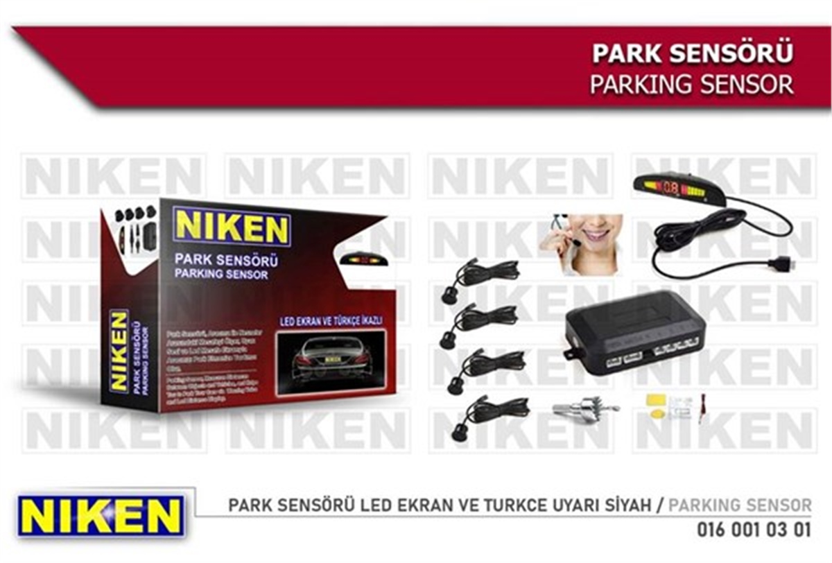 YEDEK PARÇAPARK SENSÖRÜ LED EKRAN VE TURKCE UYARI SİYAH NIKEN 0160010301NIKENNIKEN 0160010301