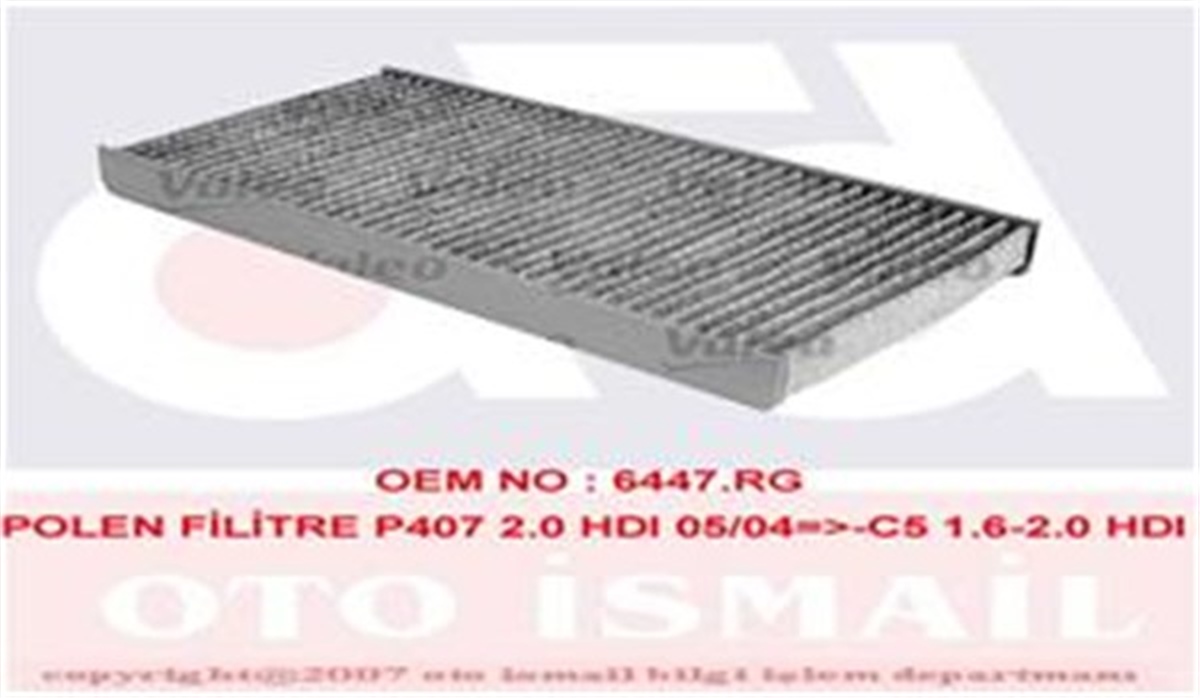 YEDEK PARÇAPOLEN FİLTRESİ P407 2.0 HDI 05-04 C5 1.6-2.0 HDI 09-04 KARBONLU VALEO 698884VALEOVALEO 698884