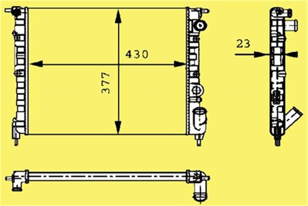 YEDEK PARÇARADYATOR NORMAL R19 1400CC-1.6 KARBÜRATÖRLÜ 2 SIRA AL PL SİSTEM ORIS MRN130ORISORIS MRN130