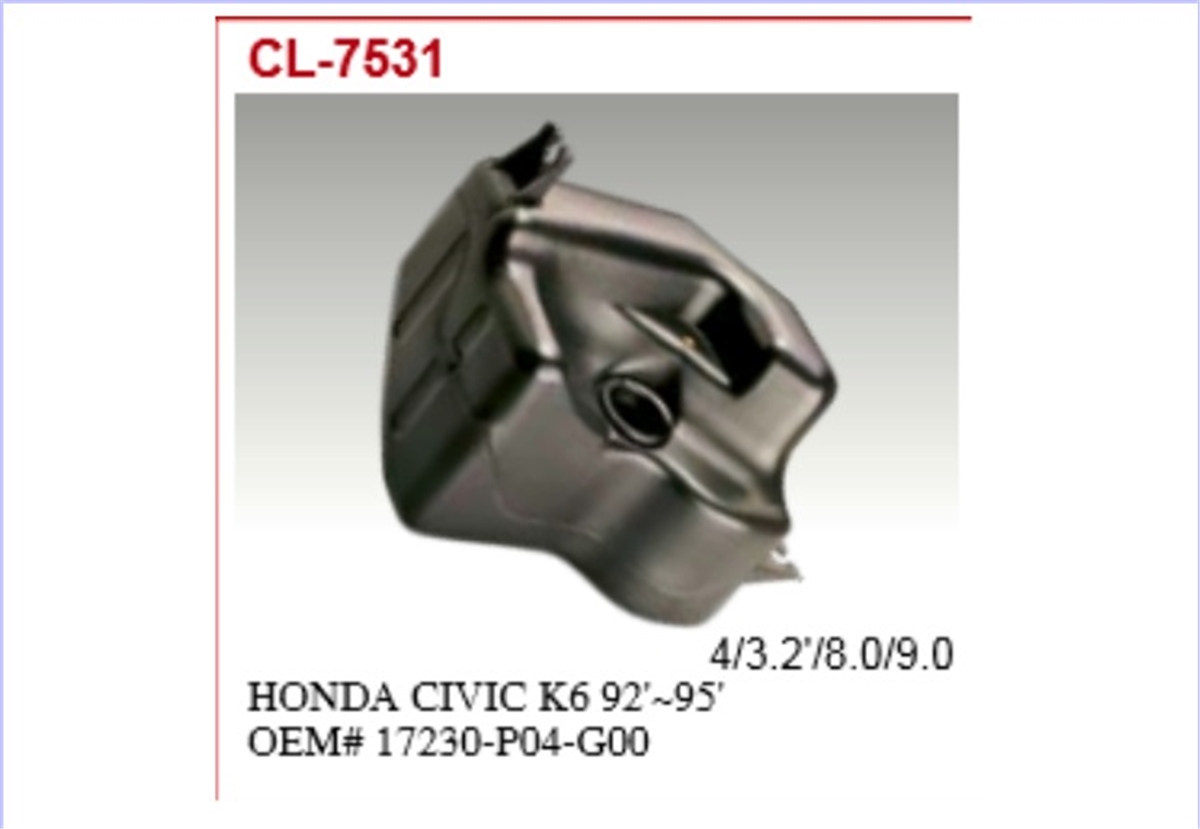 YEDEK PARÇAREZANATOR-HONDA CIVIC 92>95   17230P04G00 -MGA-66103MGAMGA-66103