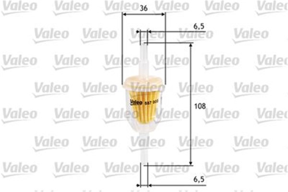YEDEK PARÇAŞEFFAF BENZİN ARA FİLTRE KÜÇÜK TİP ÜNİVERSAL VALEO 587000VALEOVALEO 587000