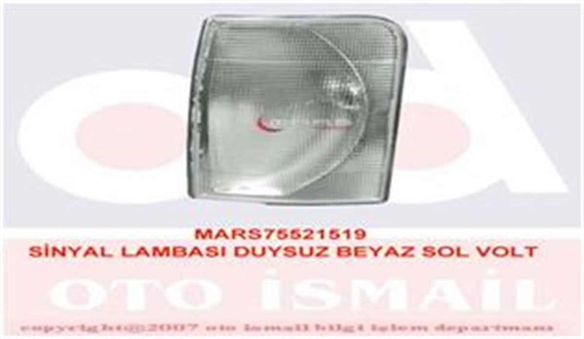 YEDEK PARÇASİNYAL LAMBASI DUYSUZ BEYAZ SOL VOLT MARS 521519MARS-MARS 521519