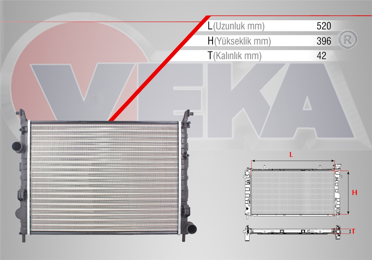 YEDEK PARÇASU RADYATÖRÜ  ALBEA 1.3 MJT M-T 2003-2007VEKA16-1808
