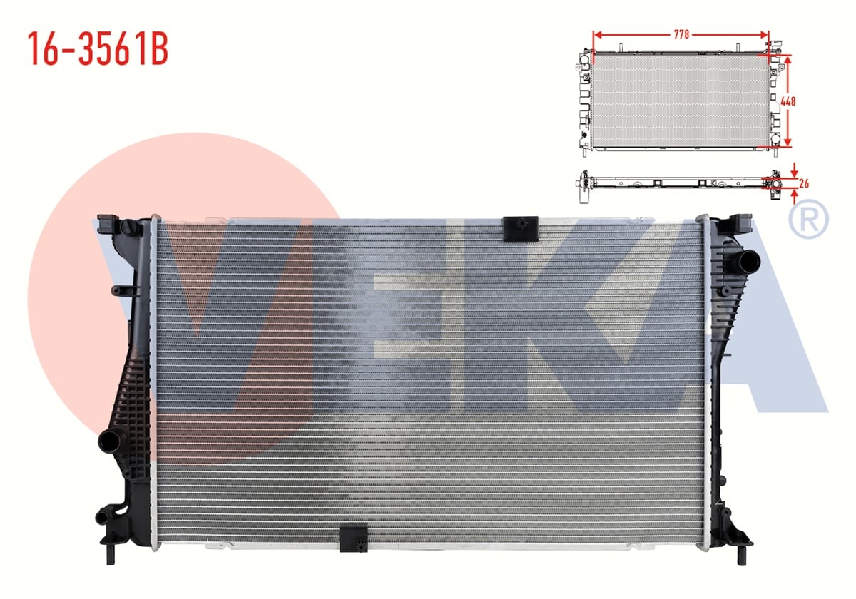 YEDEK PARÇASU RADYATÖRÜ BRAZİNG TRAFİC II FL 2.0 DCI M-T AC+/- 2006-2014VEKA16-3561B