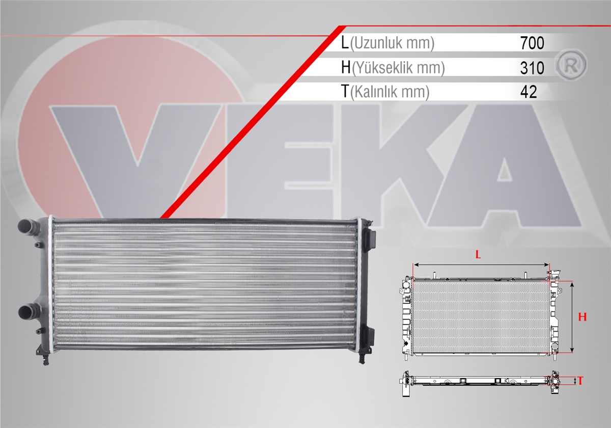YEDEK PARÇASU RADYATÖRÜ DOBLO 119223 1.3 MJT M-T 2001-2010VEKA16-1801